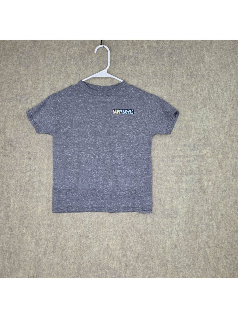 Surf Style Youth T-Shirt Grey XS Polyester Cotton Short Sleeve Crew Neck Graphic